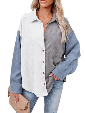 Womens Corduory Button Down Shacket